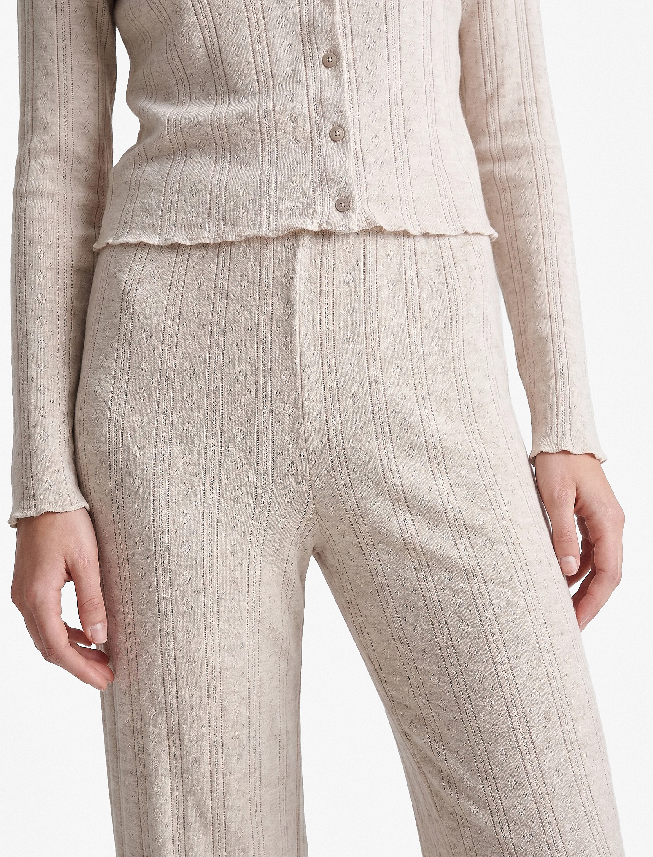   Beli Lastikli Dokulu Uzun Pijama Altı