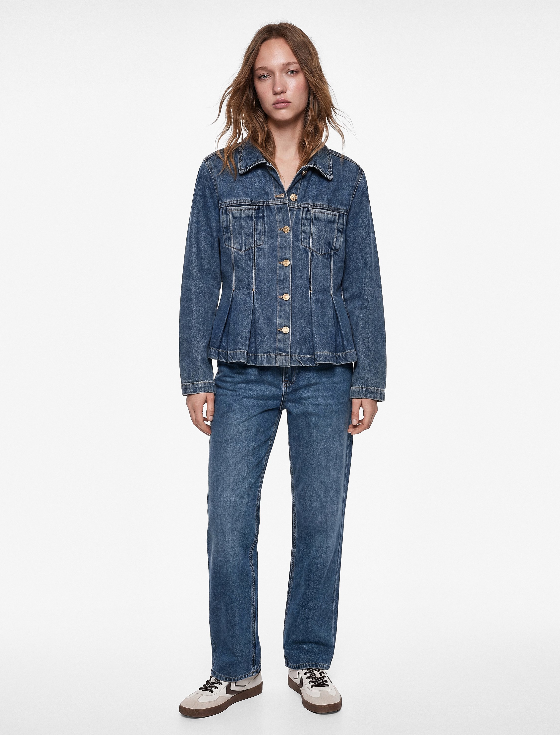 Koton Pamuklu Normal Bel Düğmeli Düz Paça Denim Pantolon - Straight Fit Jean