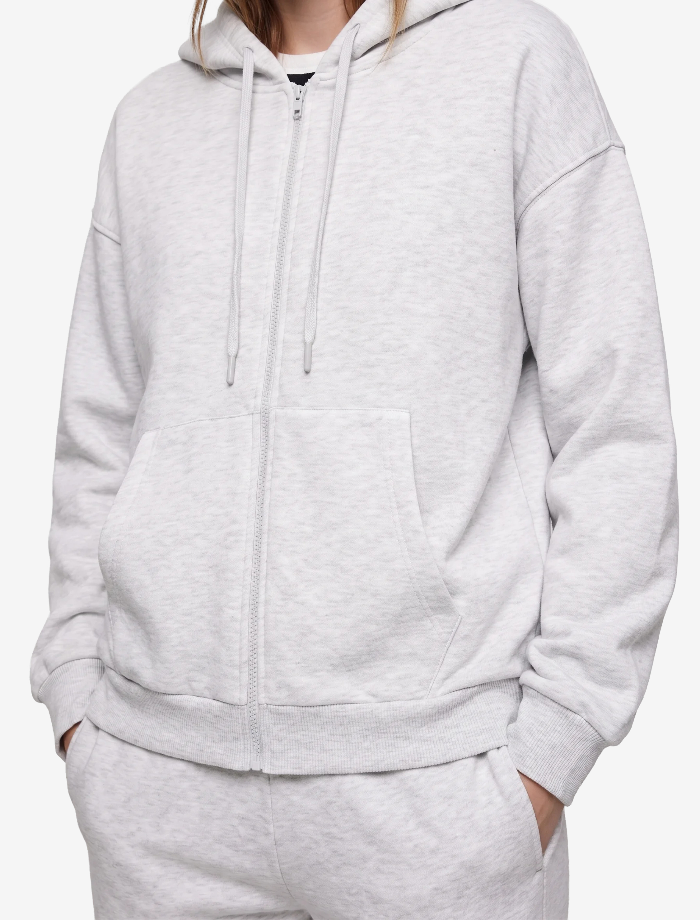 Koton Uzun Kollu Şardonlu Cepli Rahat Kalıp Fermuarlı Kapüşonlu Sweatshirt görsel 4