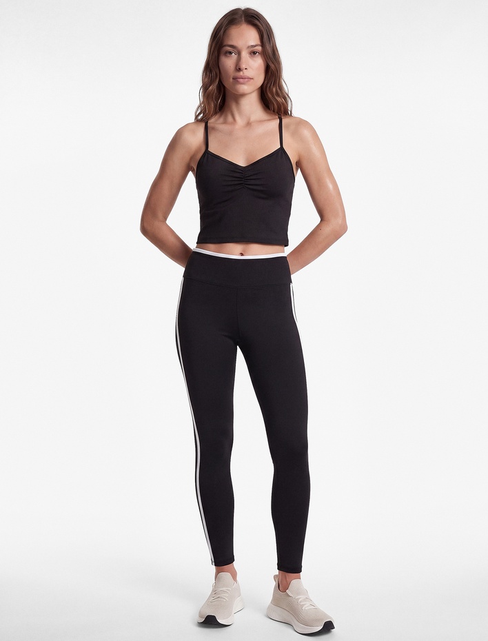  Slim Fit İp Askılı Sırt Detaylı Spor Bluz