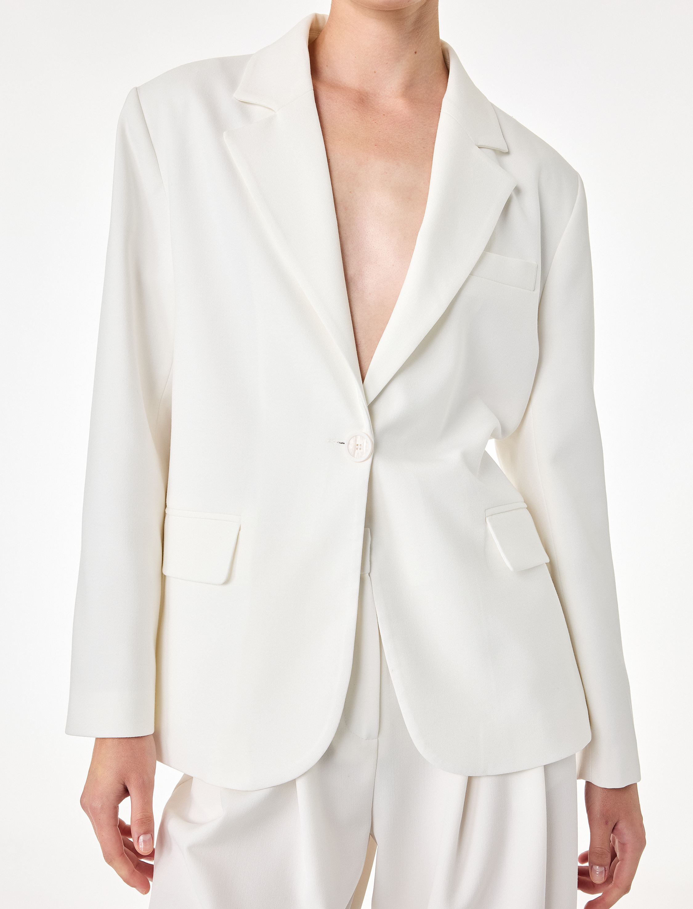 Koton Düğmeli Uzun Kollu Kruvaze Oversize Blazer Ceket görsel 5