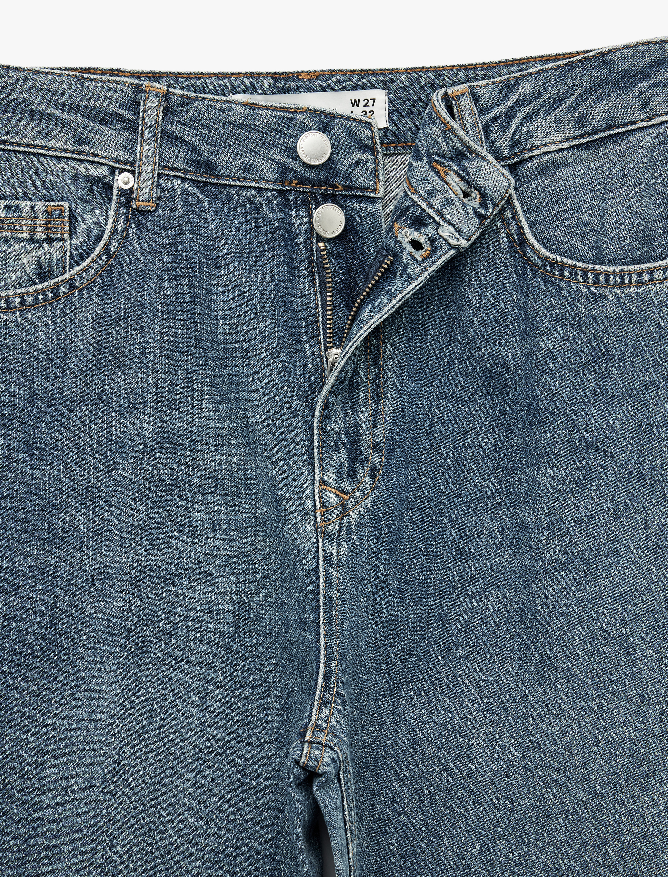 Koton Düğmeli Normal Bel Beş Cepli Pamuklu İspanyol Paça Denim Pantolon - Flare Jeans görsel 5