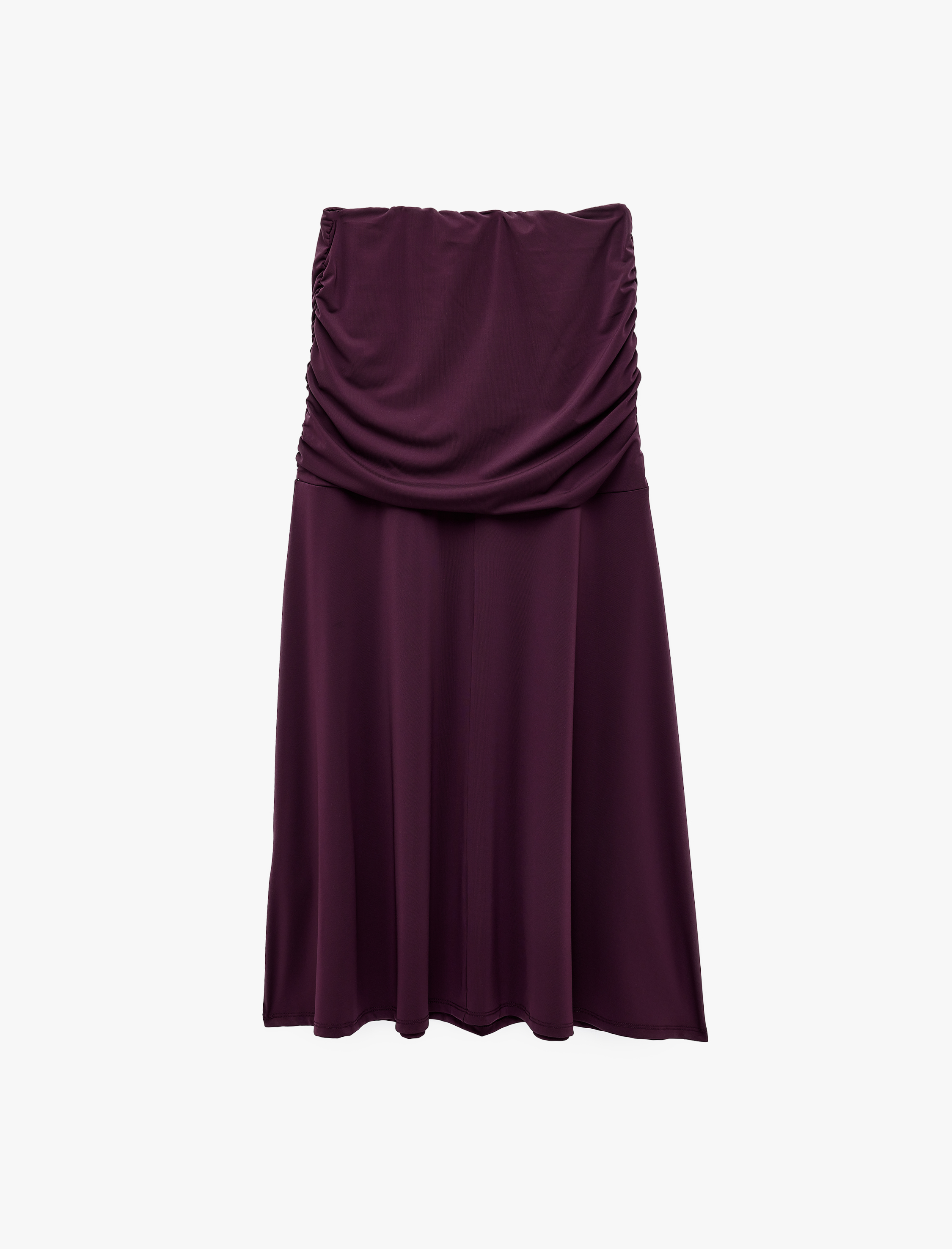   Slim Fit Normal Bel Katlı Volanlı Drape Detaylı Dökümlü Uzun Etek