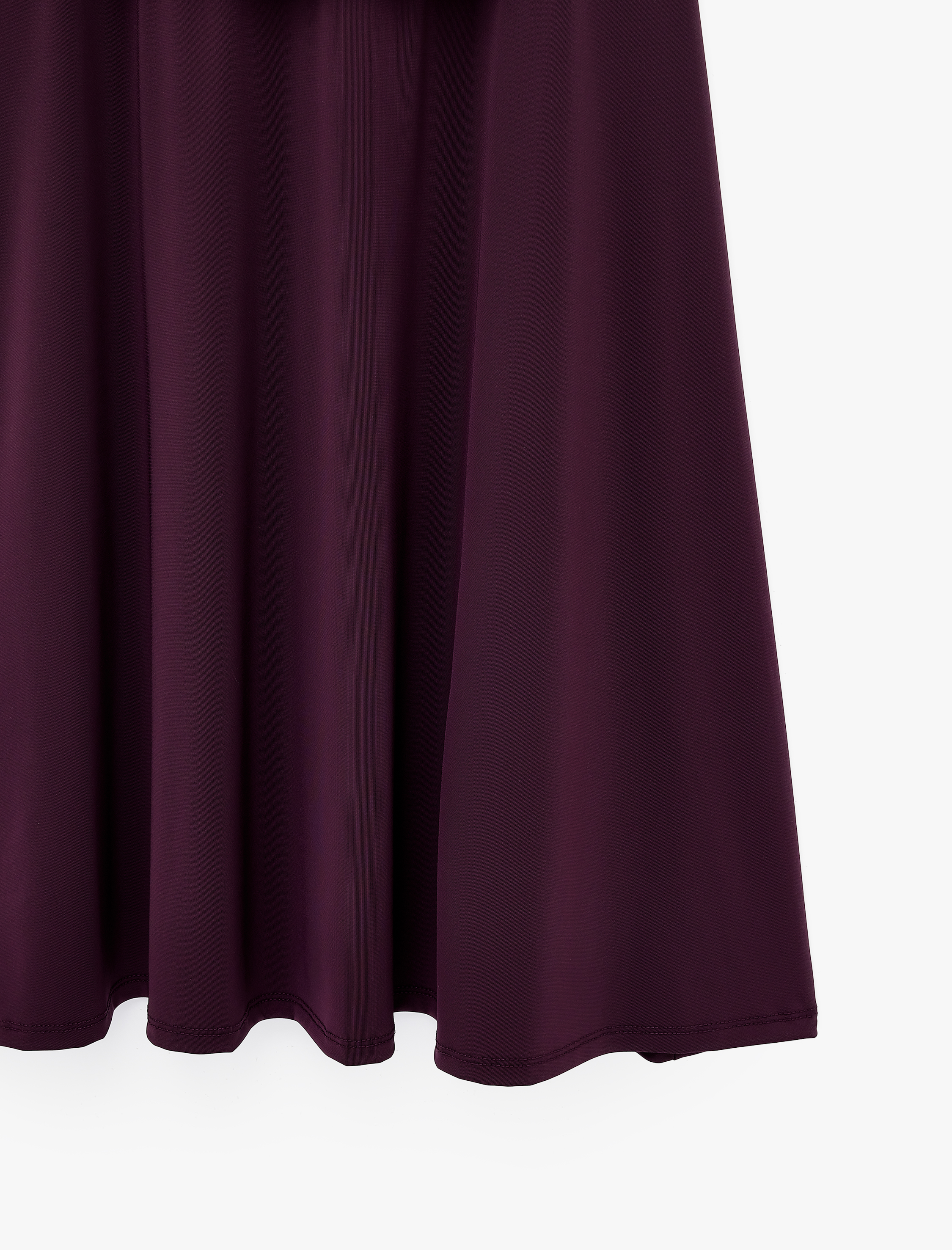   Slim Fit Normal Bel Katlı Volanlı Drape Detaylı Dökümlü Uzun Etek