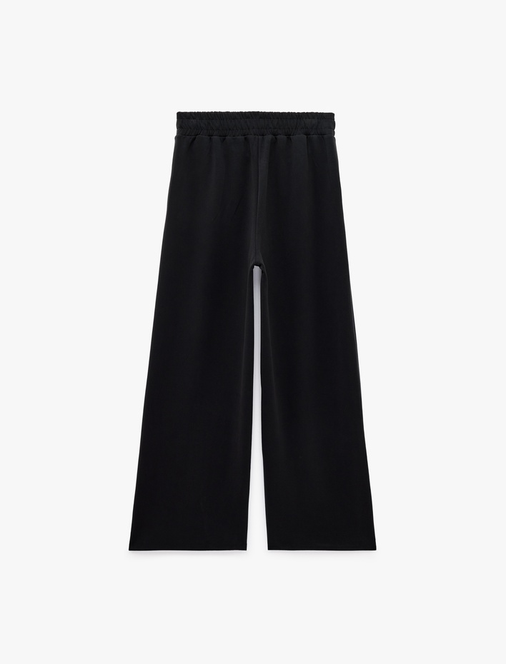  Modal Kumaş Pile Detaylı Yan Cepli Straight Fit Pantolon