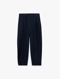 Cepli Loose Fit Pileli Barrel Kumaş Pantolon