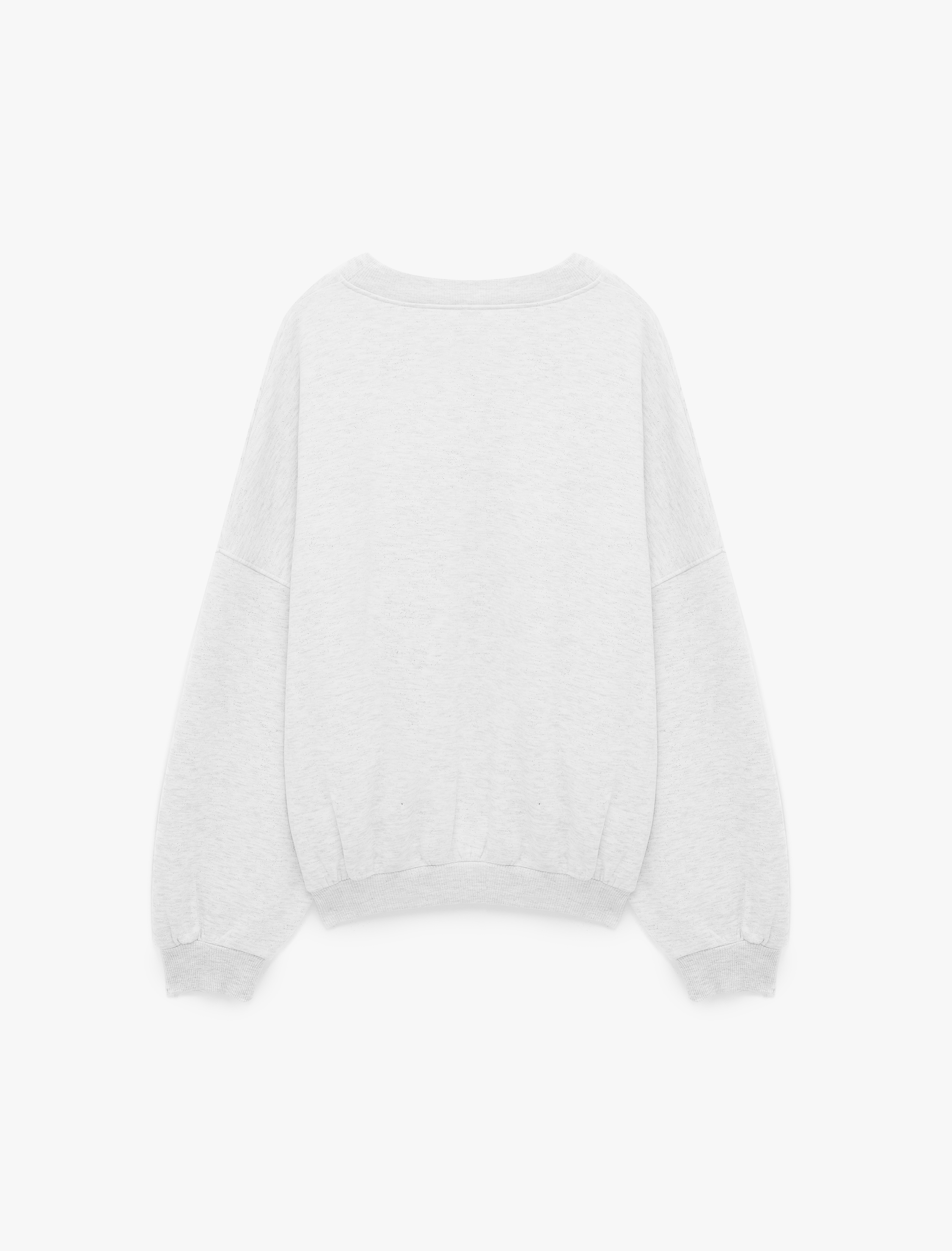   Pamuklu V Yaka Uzun Kollu Baskılı Oversize Sweatshirt