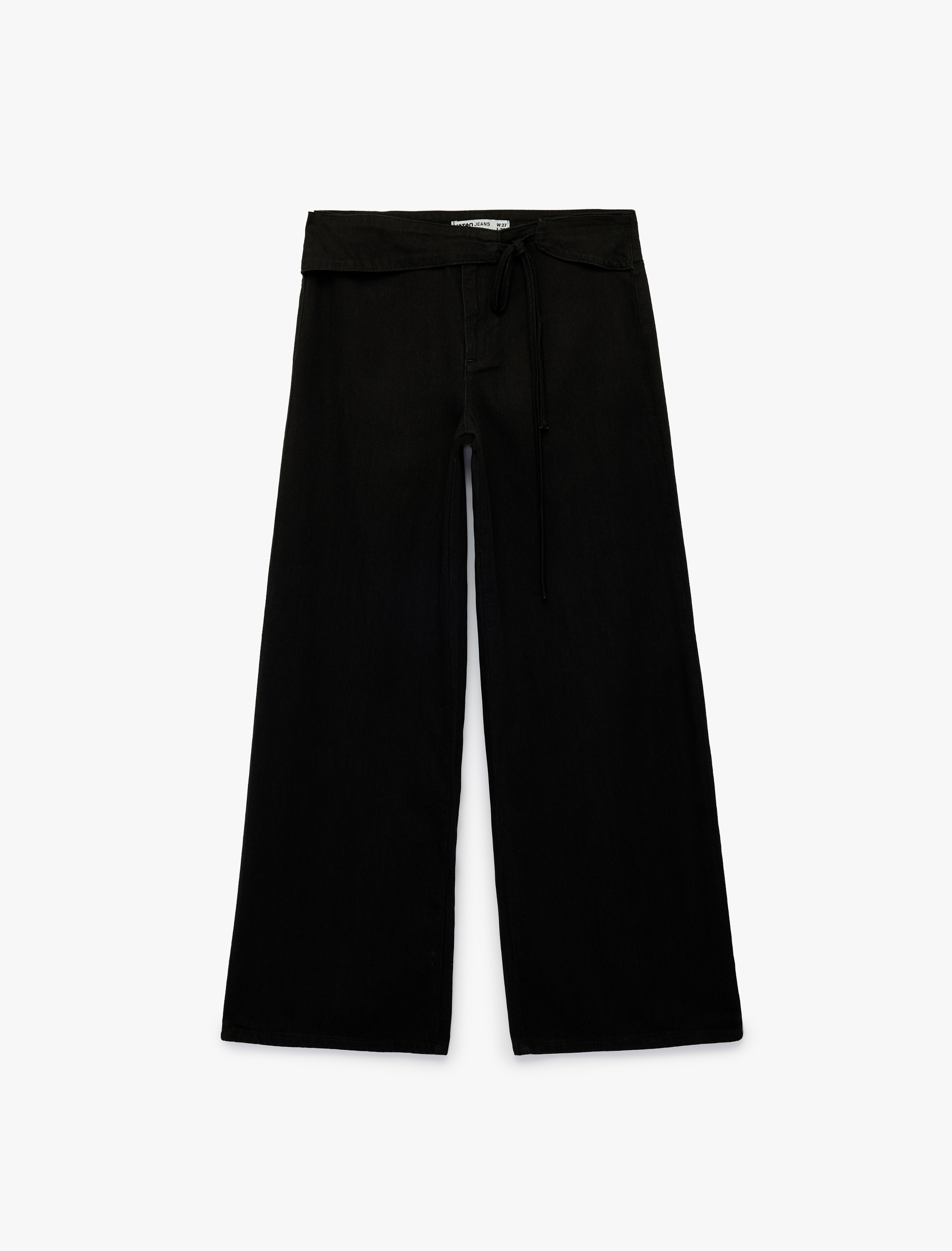   Normal Bel Fermuarlı Cepli Bol Kalıp Denim Pantolon - Loose Straight Fit Jean