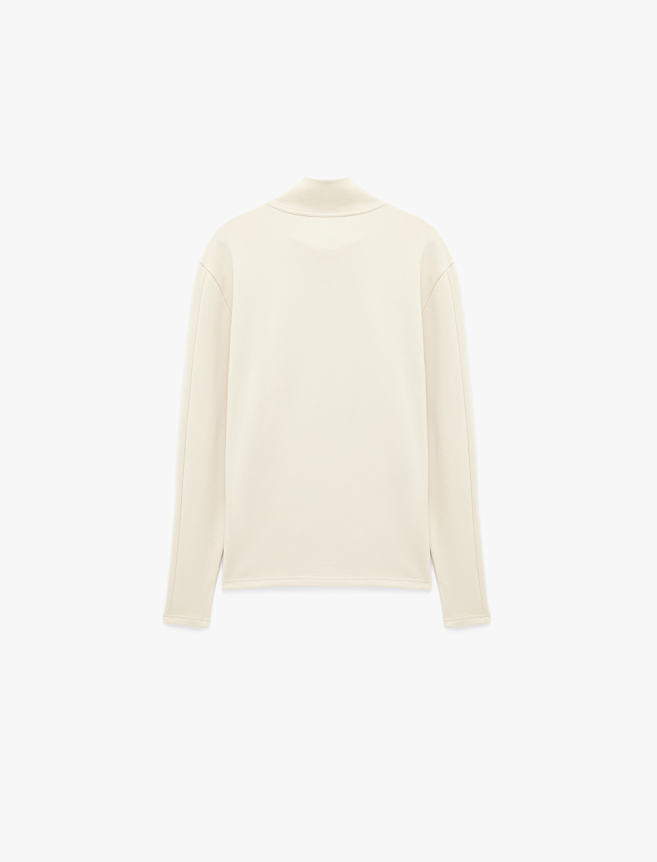   Pamuklu Straight Fit Uzun Kollu Yarım Fermuarlı Dik Yaka Spor Sweatshirt