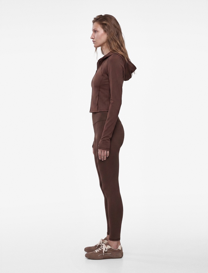  Yüksek Bel Dikiş Detaylı Slim Fit Spor Tayt