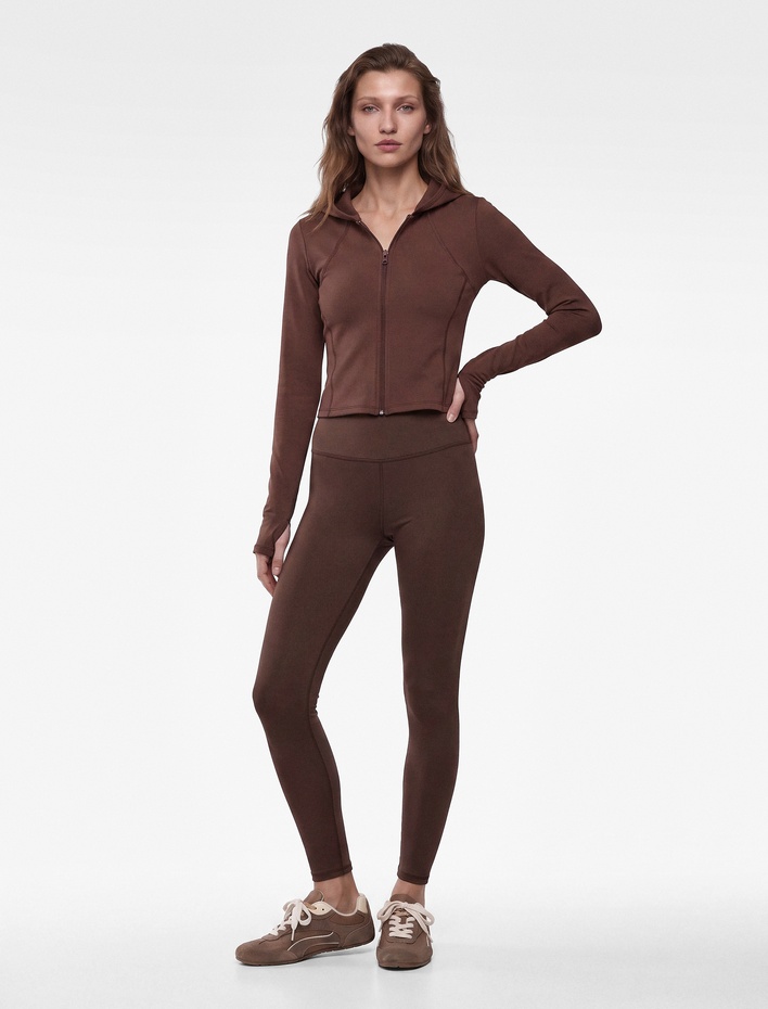  Yüksek Bel Dikiş Detaylı Slim Fit Spor Tayt