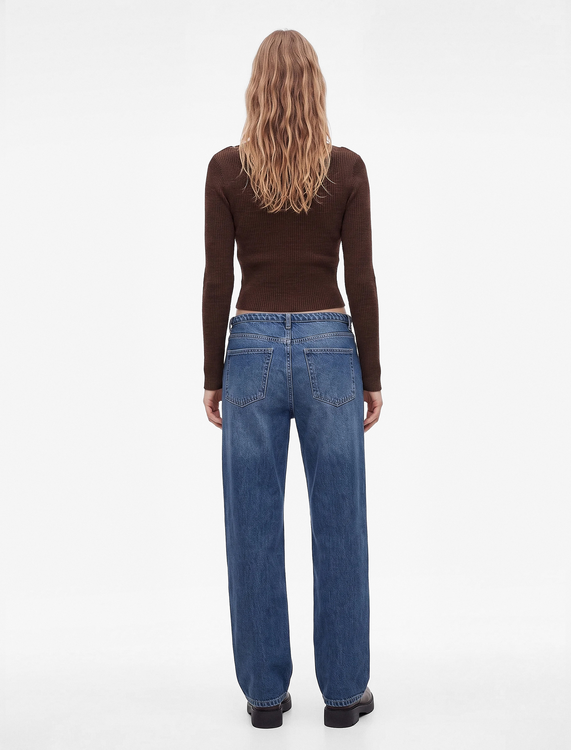   Pamuklu Fermuarlı Düşük Bel Düğmeli Baggy Denim Pantolon - Baggy Jeans