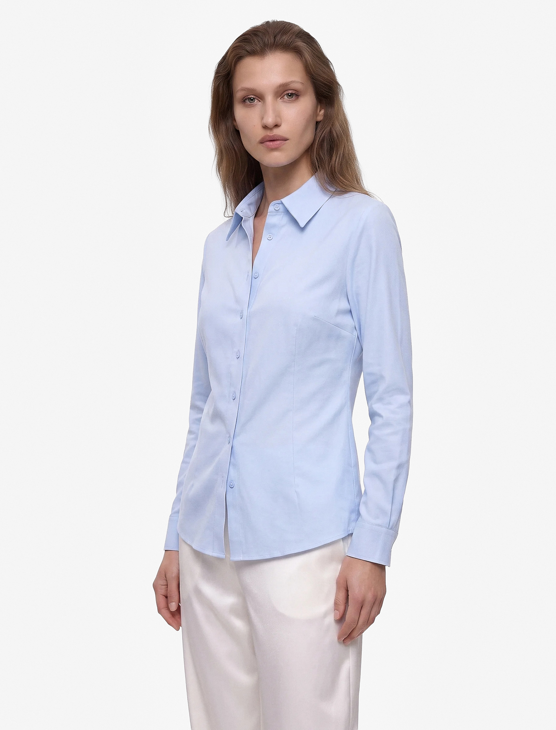 Koton Klasik Yaka Düğmeli Regular Fit Basic Uzun Kollu Poplin Gömlek görsel 2