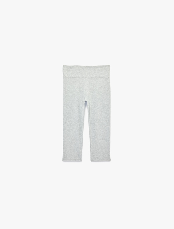  Beli Lastikli Slim Fit Diz Altı Pijama Altı