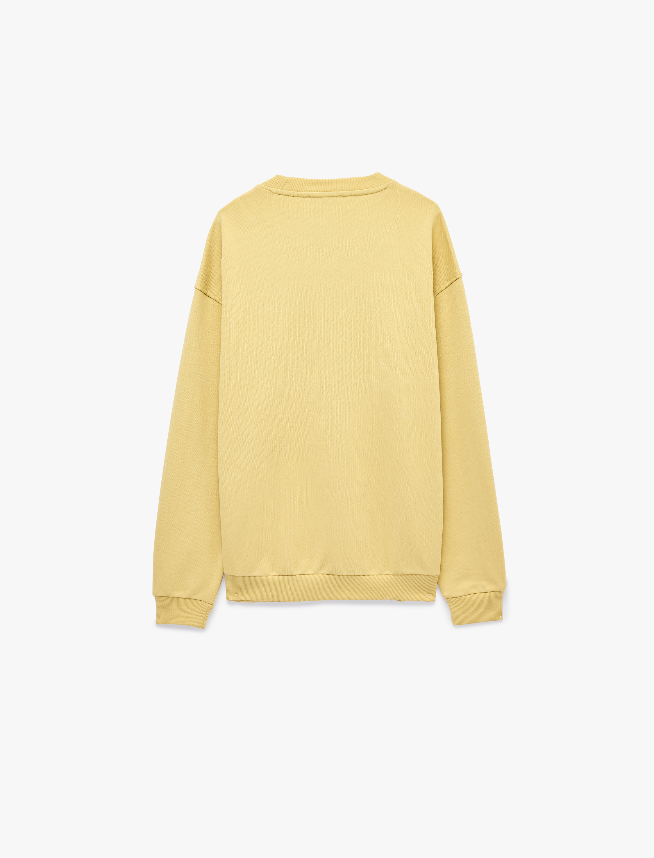   Rahat Kalıp Uzun Kollu Üç İplik Bisiklet Yaka Pamuklu Baskılı Sweatshirt