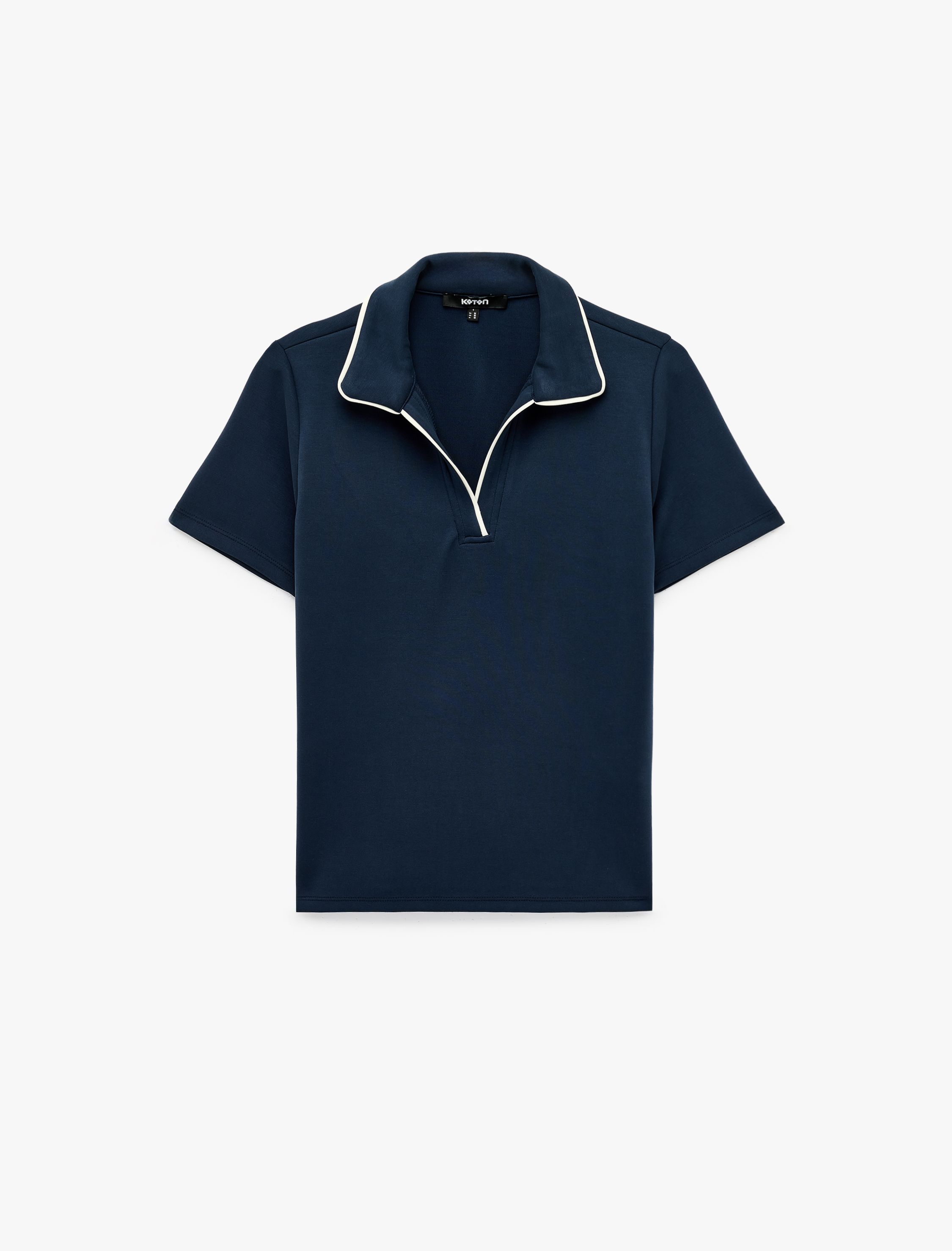   Modal Kumaş Regular Fit Biyeli Kısa Kollu Polo Yaka Tişört