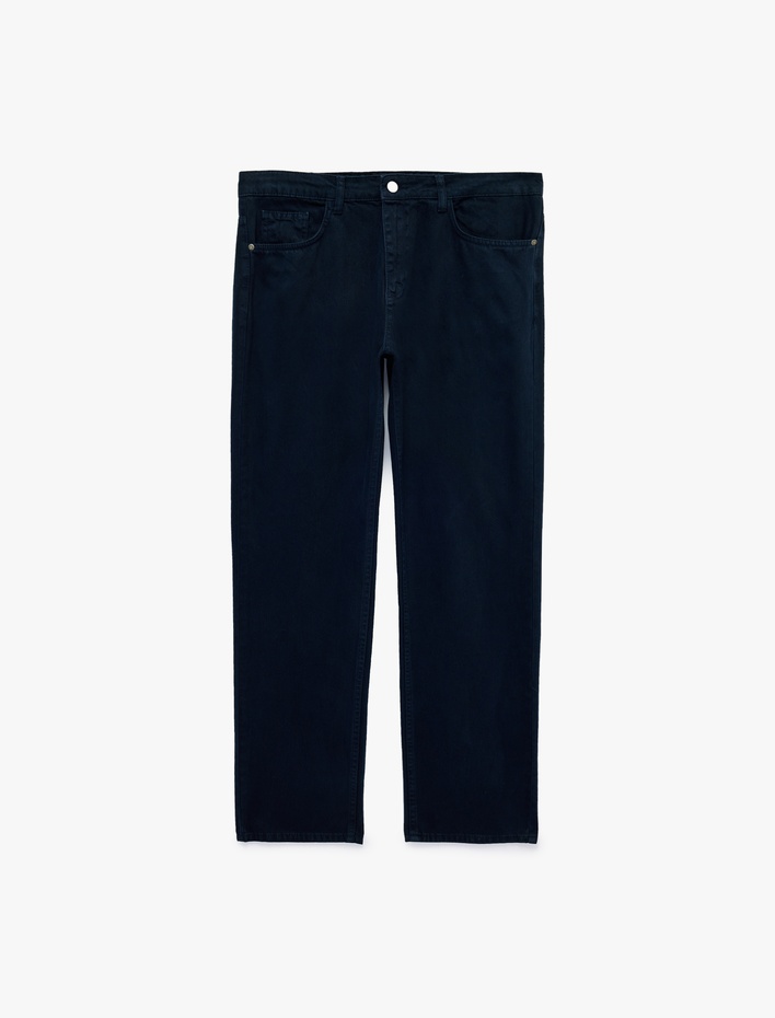  Cepli Normal Bel Pamuklu Vintage Straight Fit Jean Pantolon