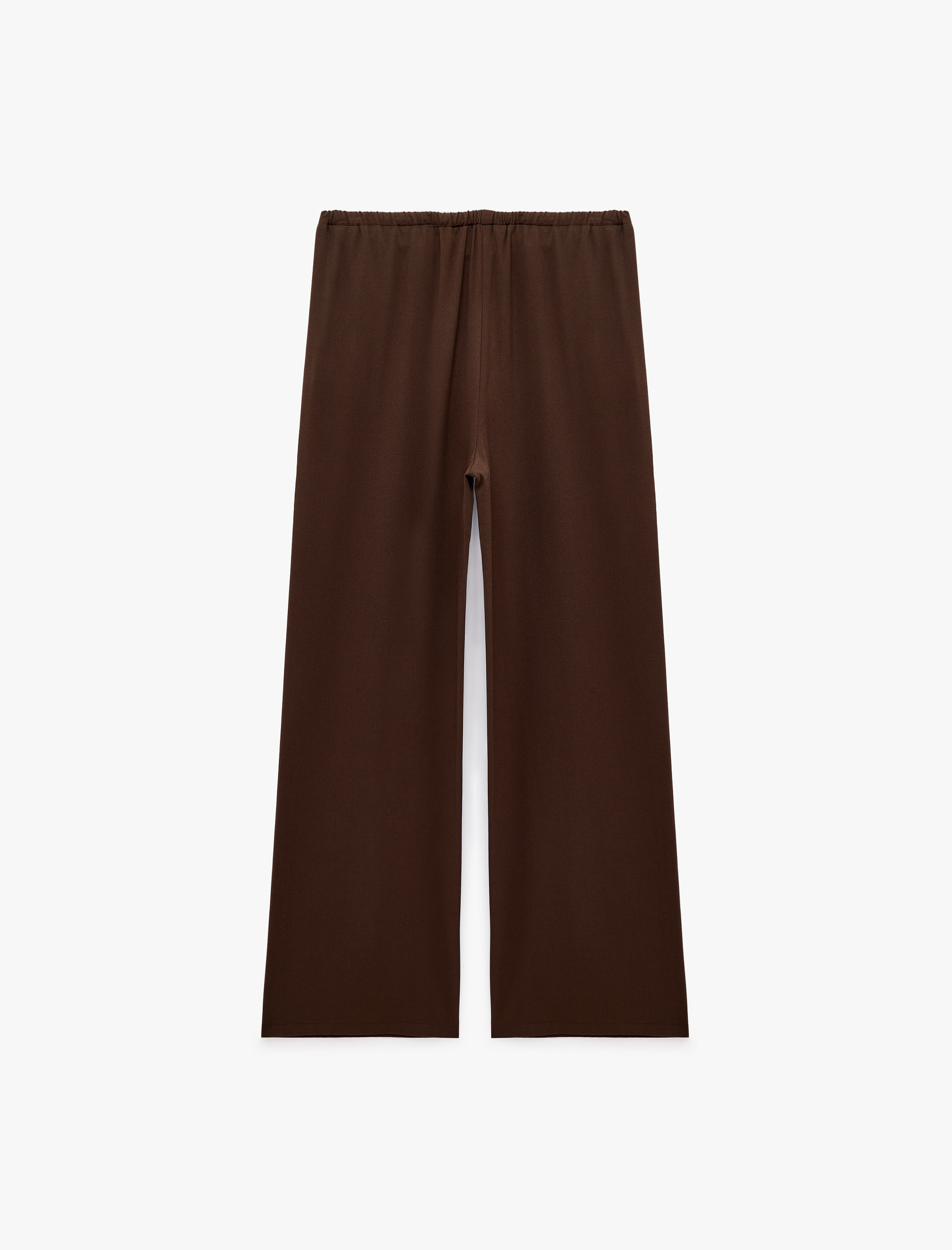   Viskon Karışımlı Beli Bağcıklı Cepli Rahat Kalıp Geniş Paça Pantolon