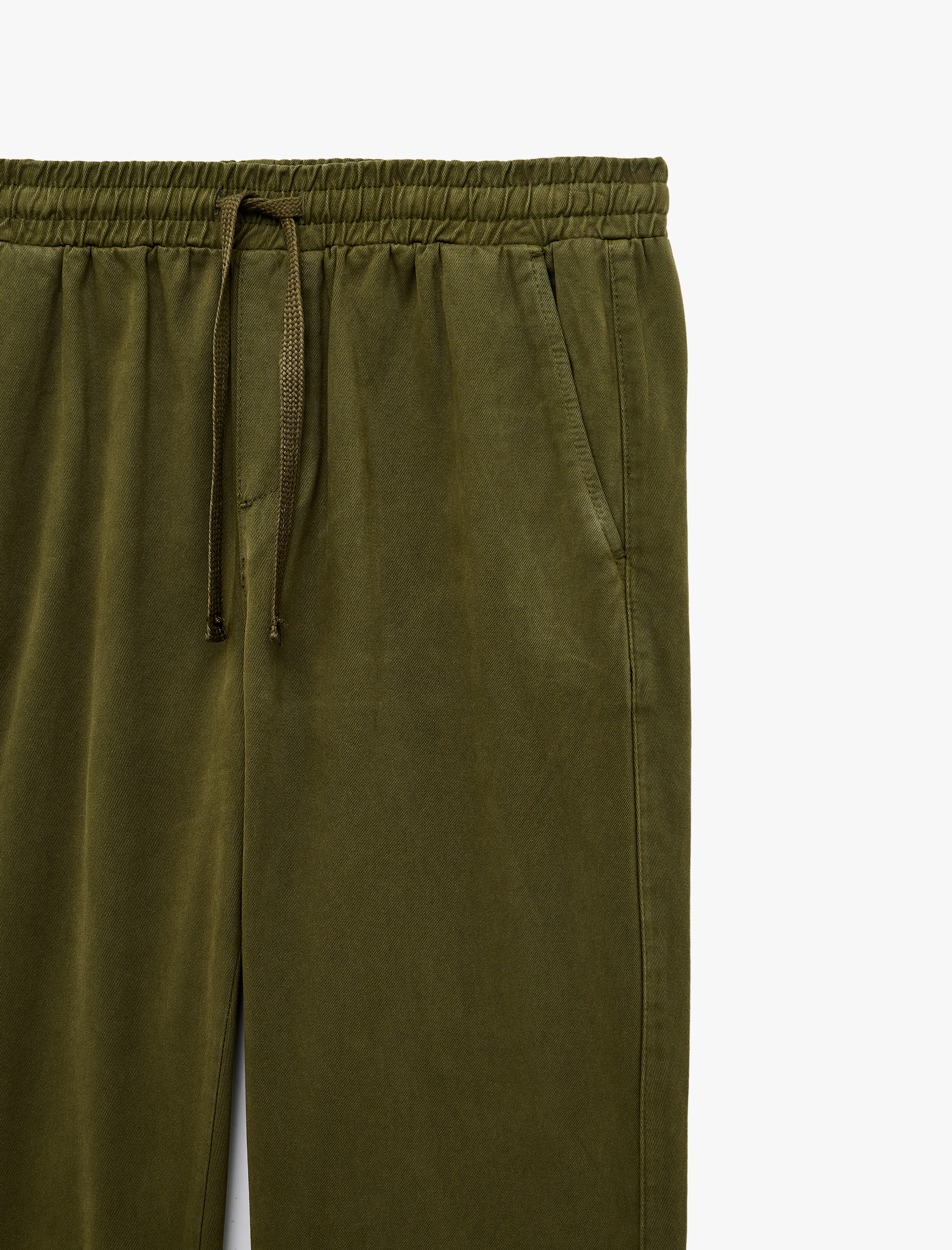 Koton Cepli Pamuklu Beli Lastikli Bağcıklı Gabardin Pantolon görsel 3
