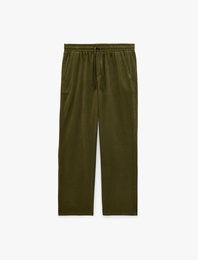 Cepli Pamuklu Beli Lastikli Bağcıklı Gabardin Pantolon