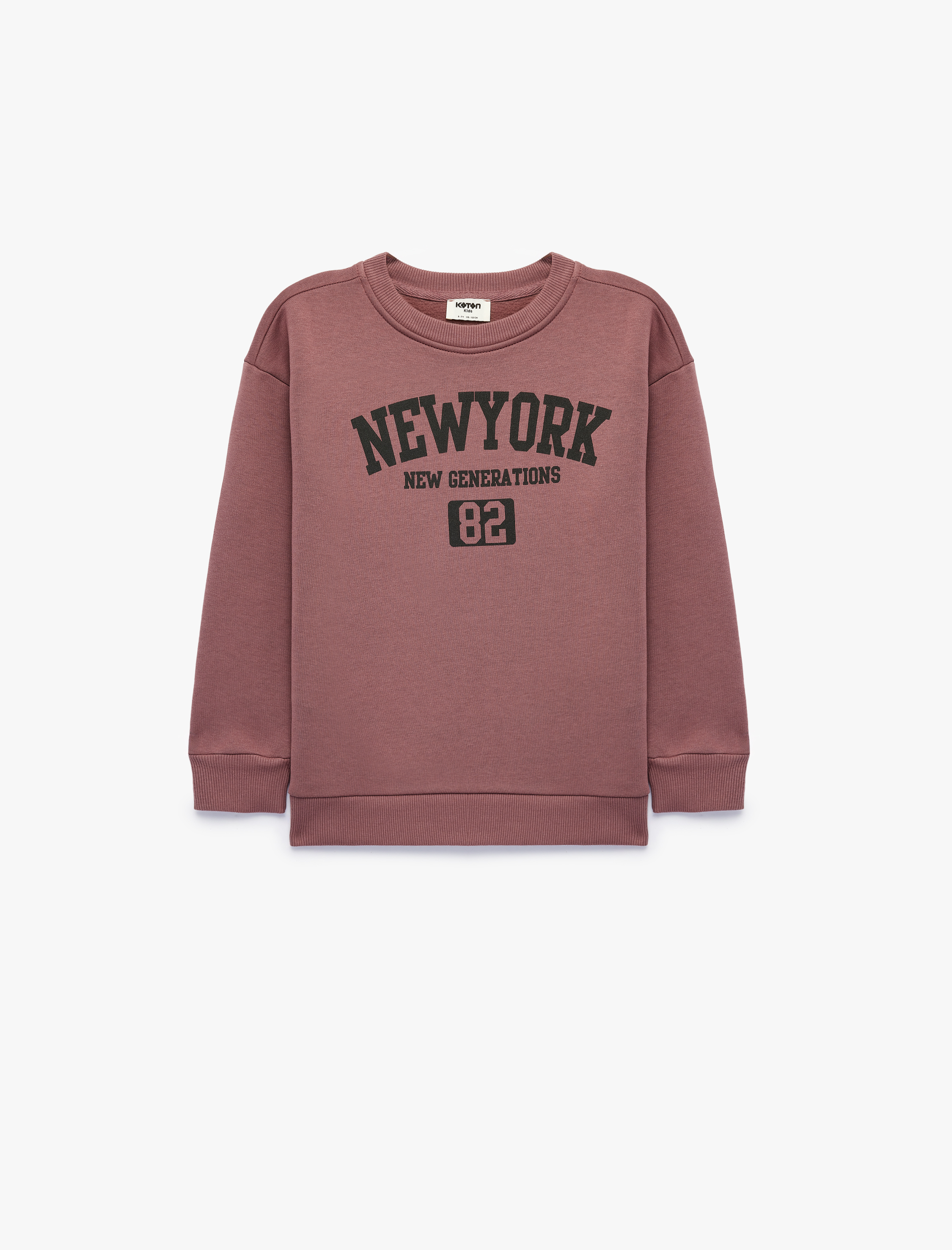  Erkek Çocuk Şardonlu Bisiklet Yaka Uzun Kollu Baskılı Oversize Sweatshirt