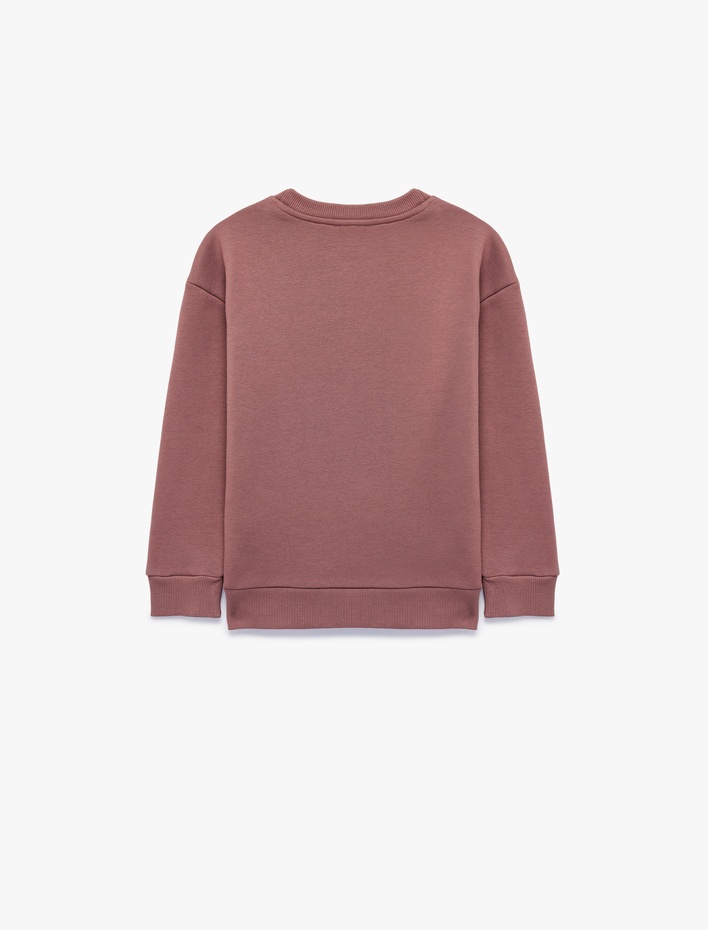 Erkek Çocuk Şardonlu Bisiklet Yaka Uzun Kollu Baskılı Oversize Sweatshirt