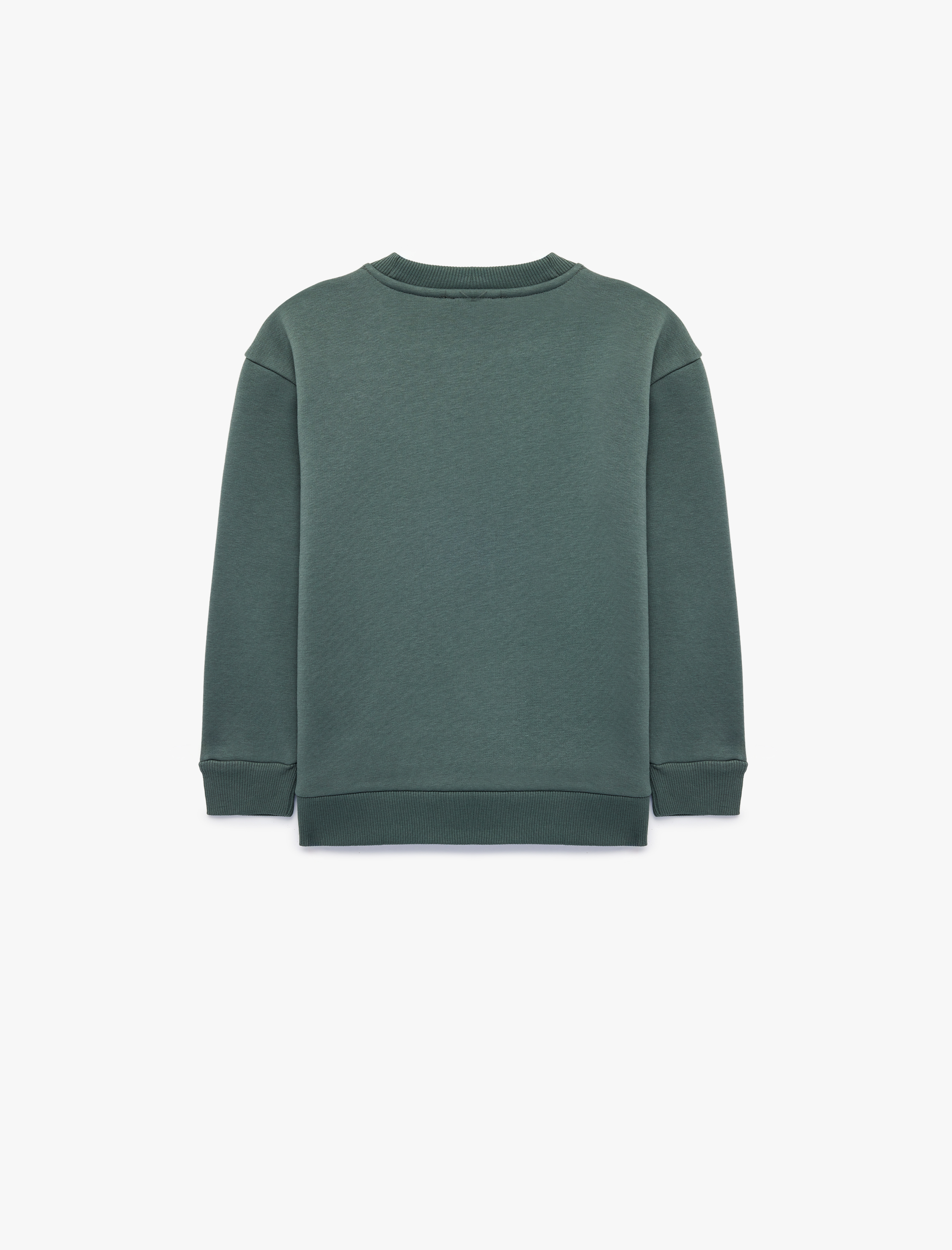  Erkek Çocuk Dinozor Baskılı Uzun Kollu Bisiklet Yaka Şardonlu Sweatshirt