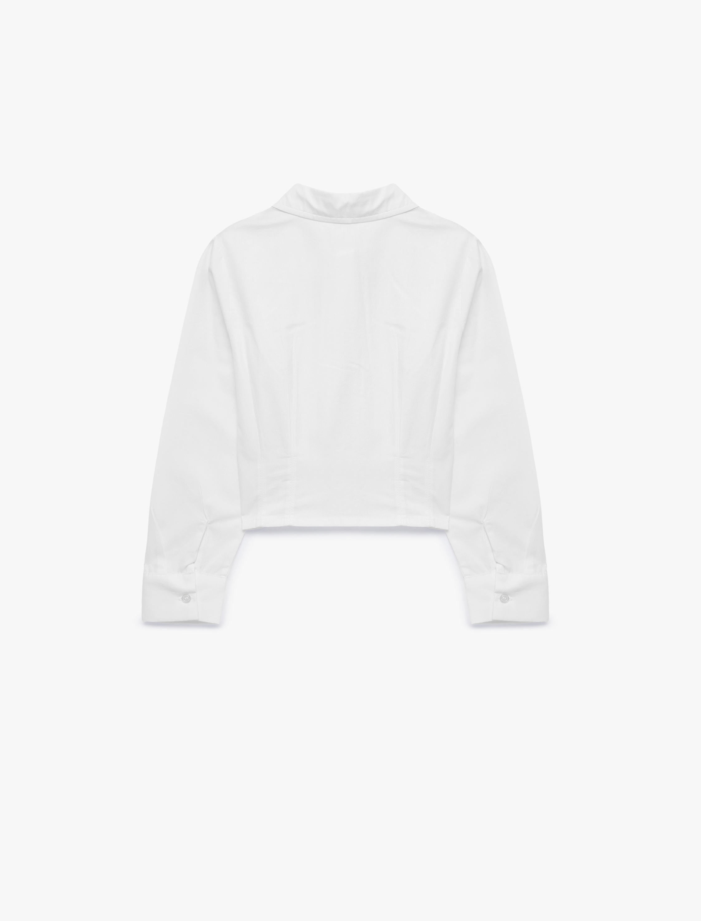  Kız Çocuk Slim Fit Uzun Kollu Klasik Yaka Pamuklu Poplin Gömlek