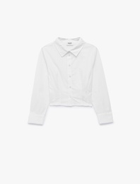 Slim Fit Uzun Kollu Klasik Yaka Pamuklu Poplin Gömlek