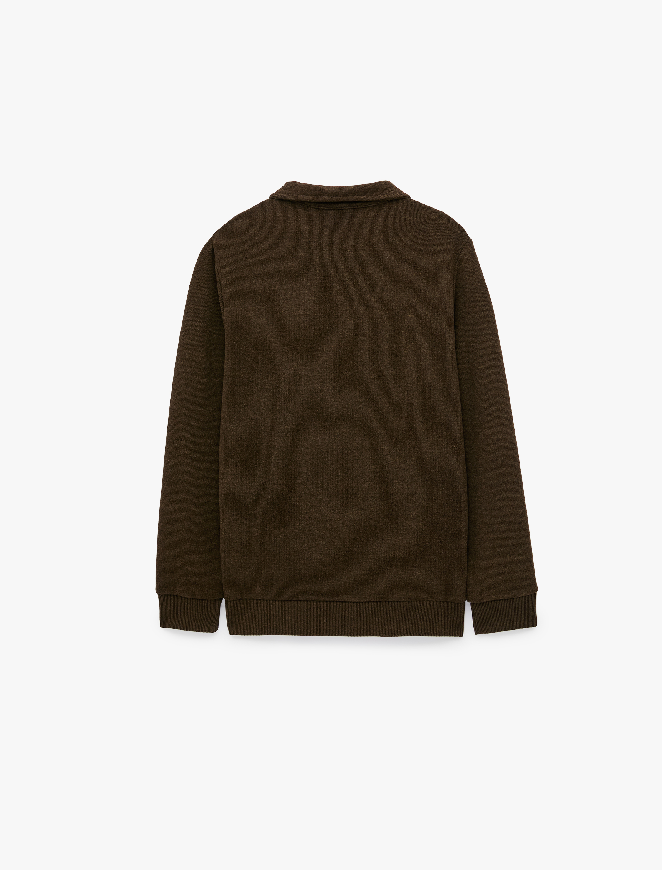   Uzun Kollu Yarım Fermuarlı Sweatshirt