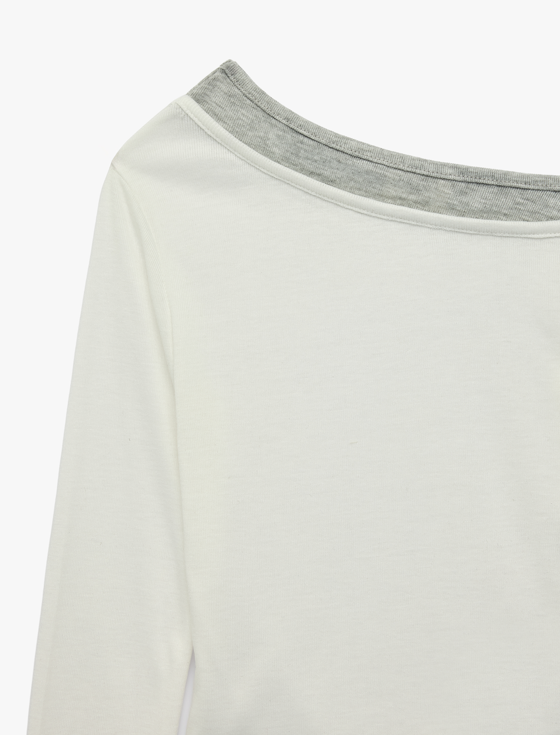  Kız Çocuk Ribanalı Asimetrik Kesim Viskon Karışımlı Kayık Yaka Uzun Kollu Slim Fit Tişört