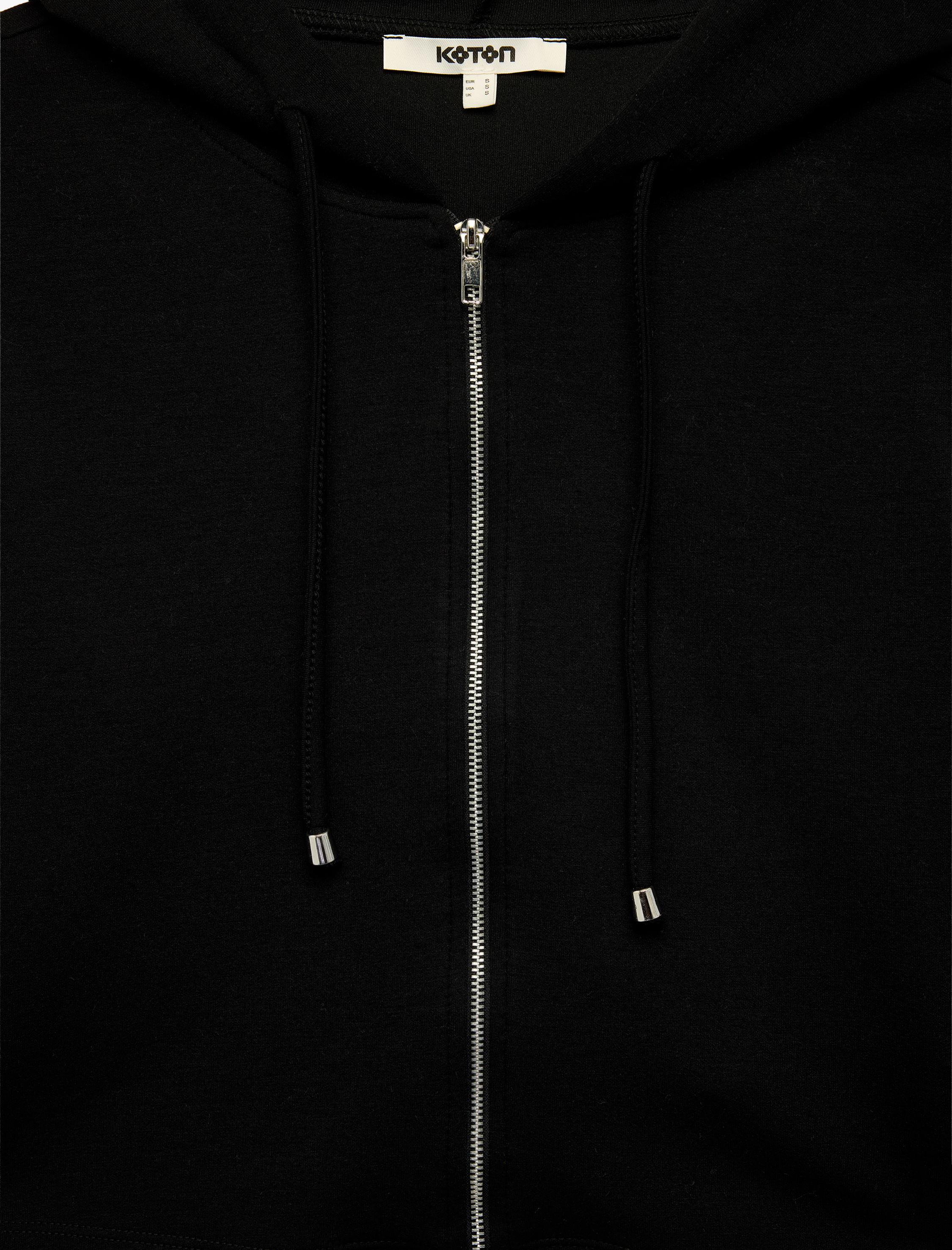   Slim Fit Uzun Kollu Kapüşonlu Fermuarlı Modal Boxy Sweatshirt