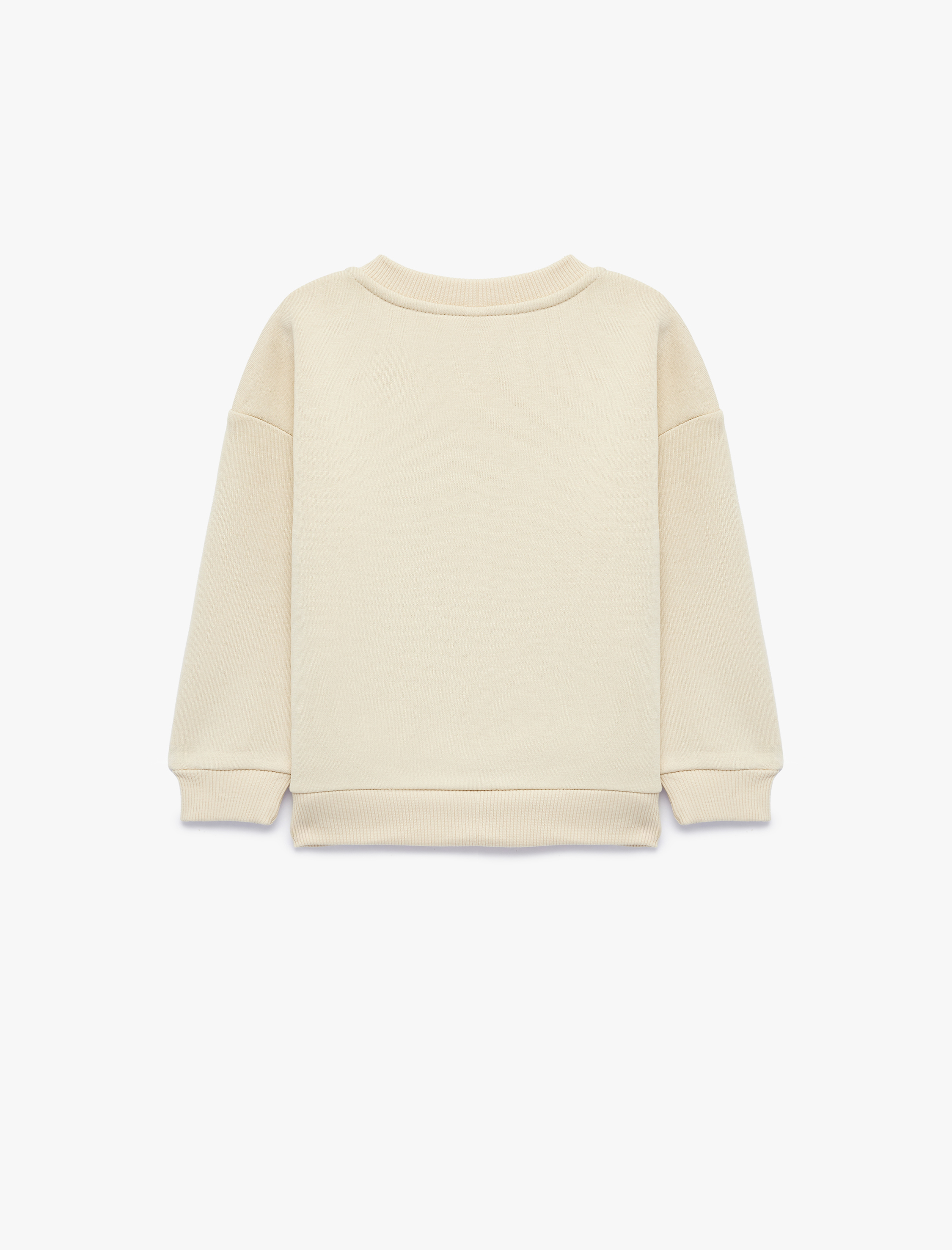  Kız Bebek Yıldız Baskılı Bisiklet Yaka Uzun Kollu Şardonlu Sweatshirt