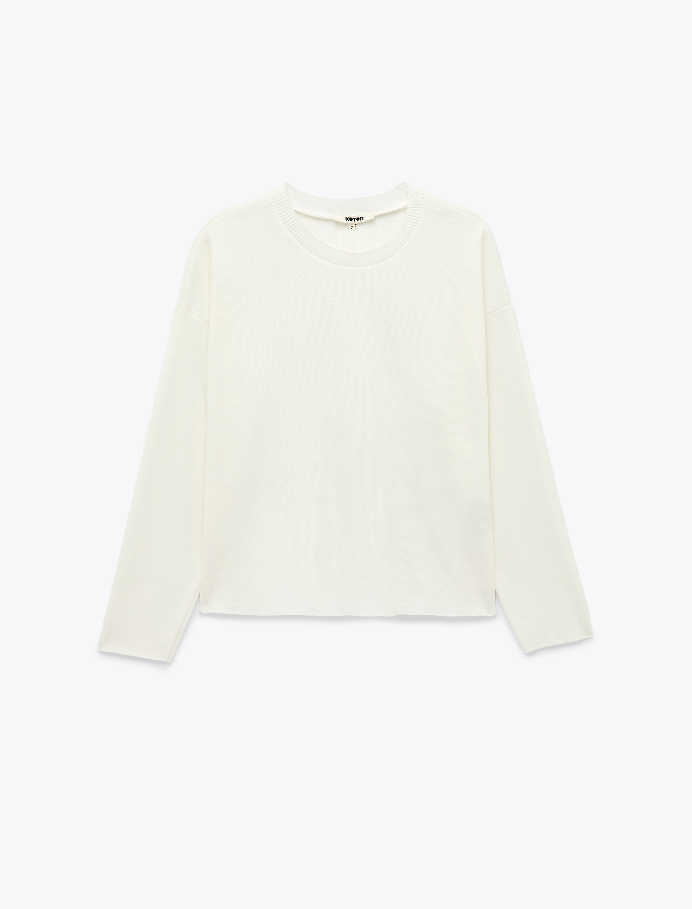 Koton Regular Fit Uzun Kollu Bisiklet Yaka Basic Sweatshirt
