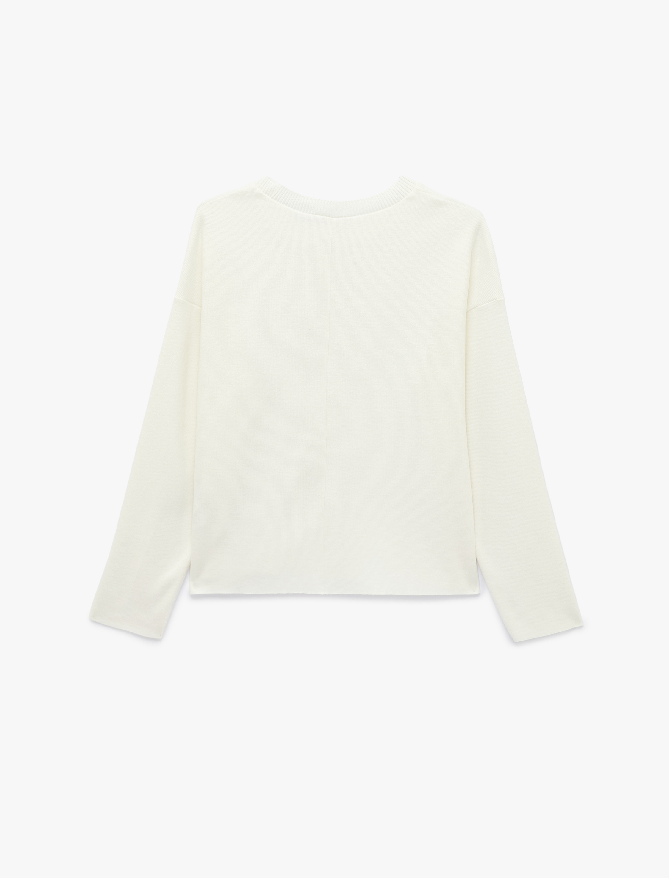 Koton Regular Fit Uzun Kollu Bisiklet Yaka Basic Sweatshirt görsel 2