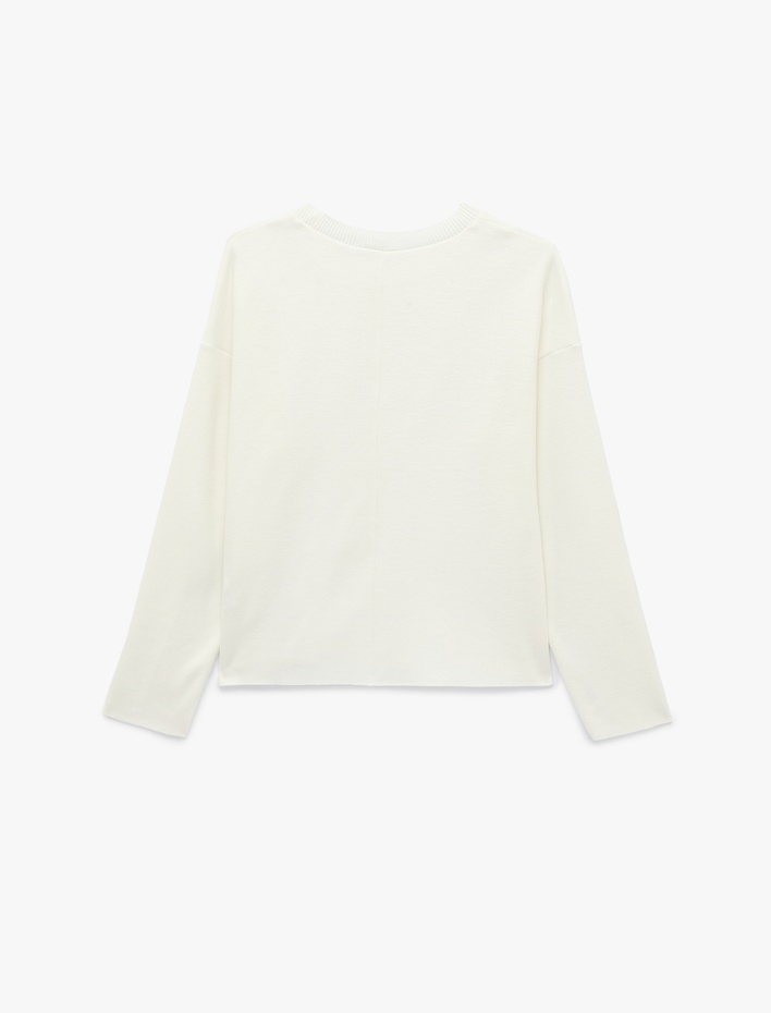  Regular Fit Uzun Kollu Bisiklet Yaka Basic Sweatshirt