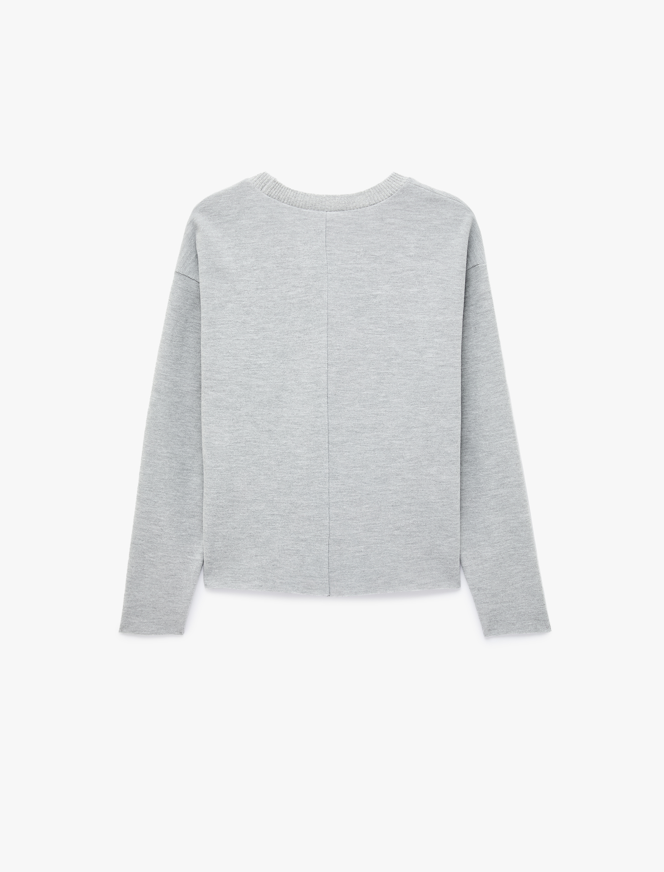 Koton Regular Fit Uzun Kollu Bisiklet Yaka Basic Sweatshirt görsel 2