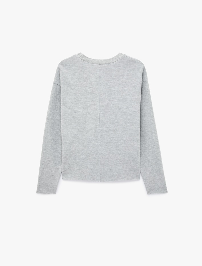  Regular Fit Uzun Kollu Bisiklet Yaka Basic Sweatshirt