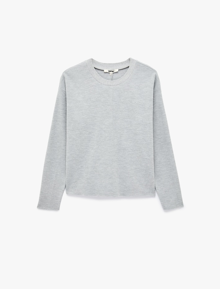  Regular Fit Uzun Kollu Bisiklet Yaka Basic Sweatshirt