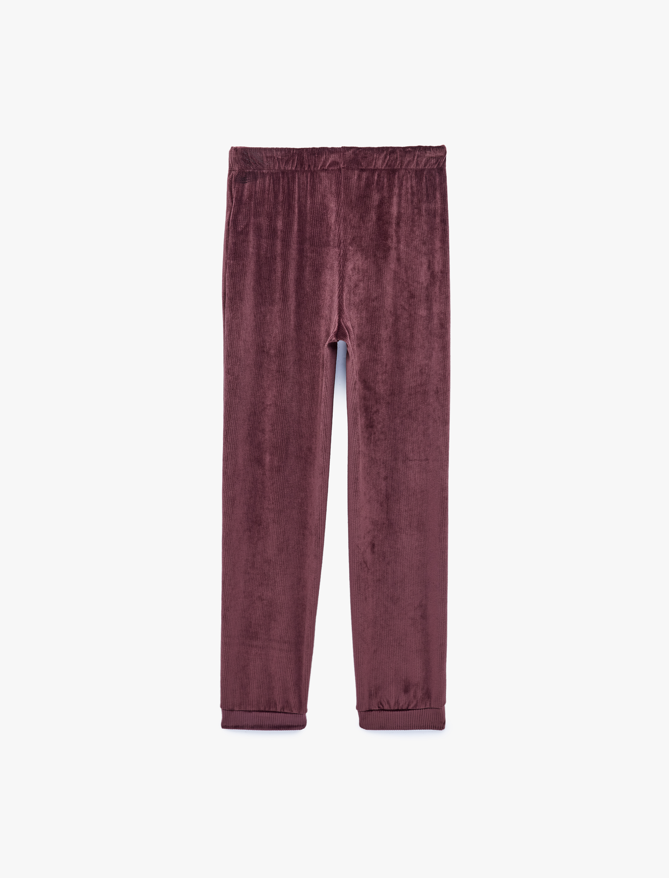 Koton Rahat Kalıp Beli Bağcıklı Kadife Pijama Altı görsel 2