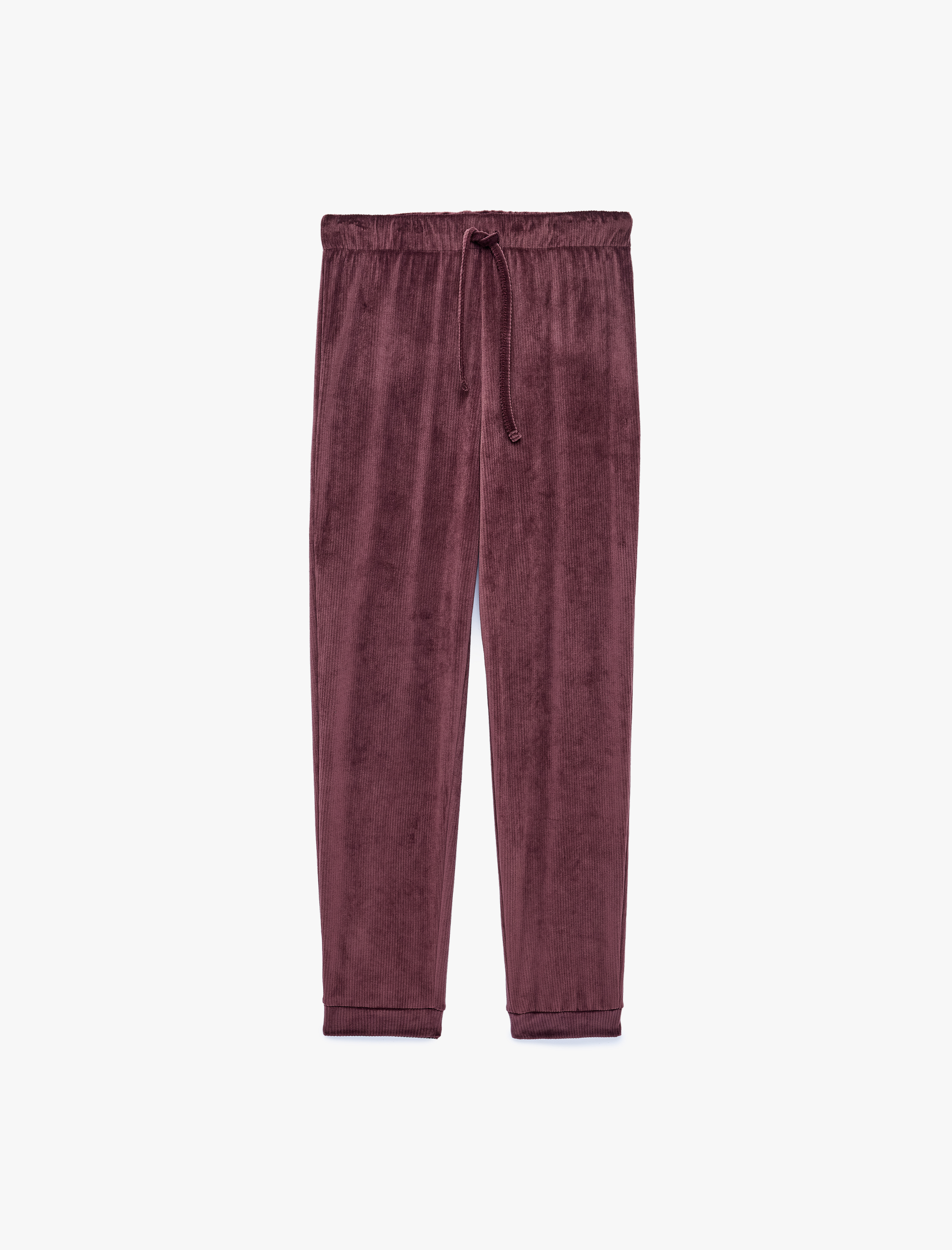 Koton Rahat Kalıp Beli Bağcıklı Kadife Pijama Altı
