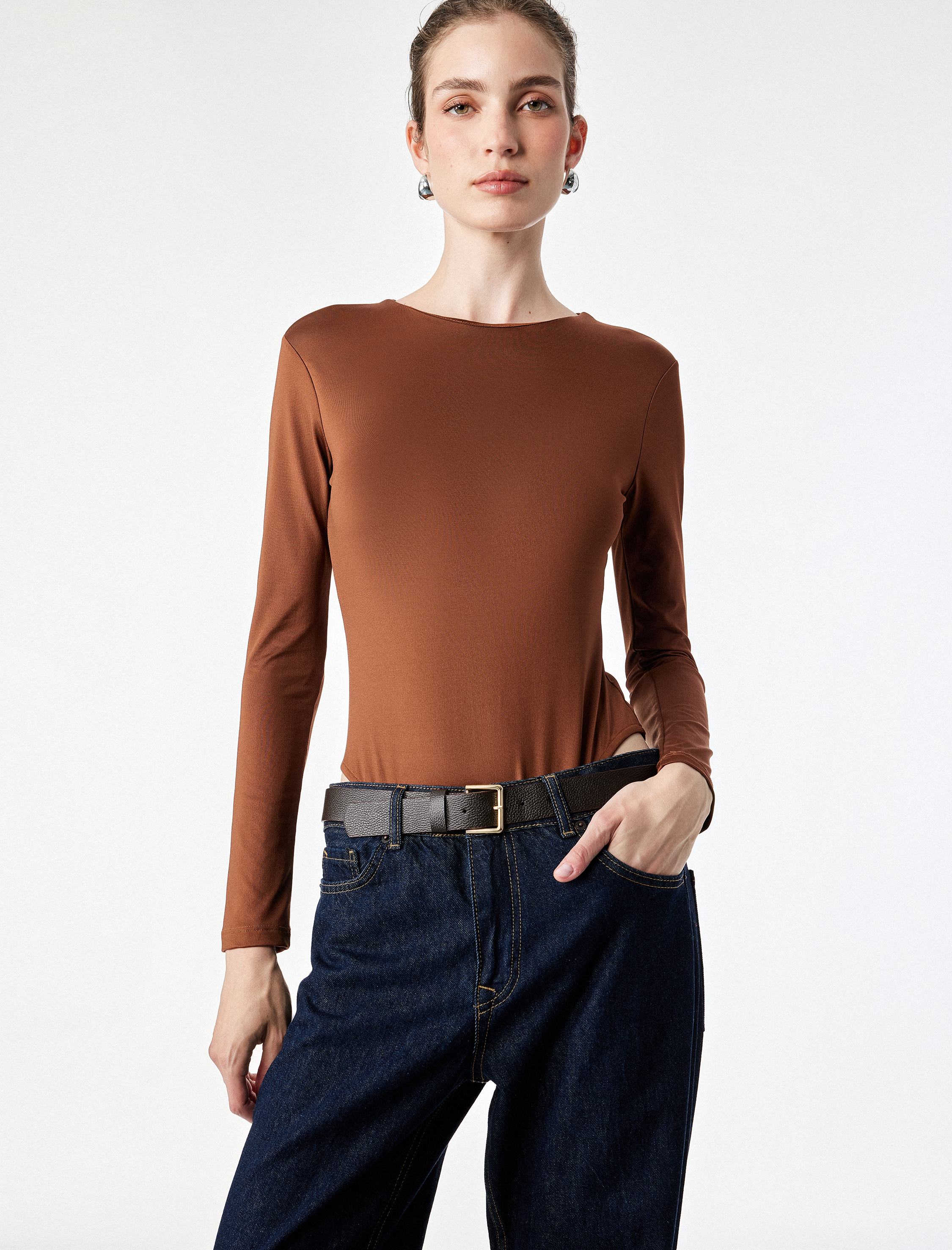 Koton Bisiklet Yaka Uzun Kollu Bodysuit görsel 2