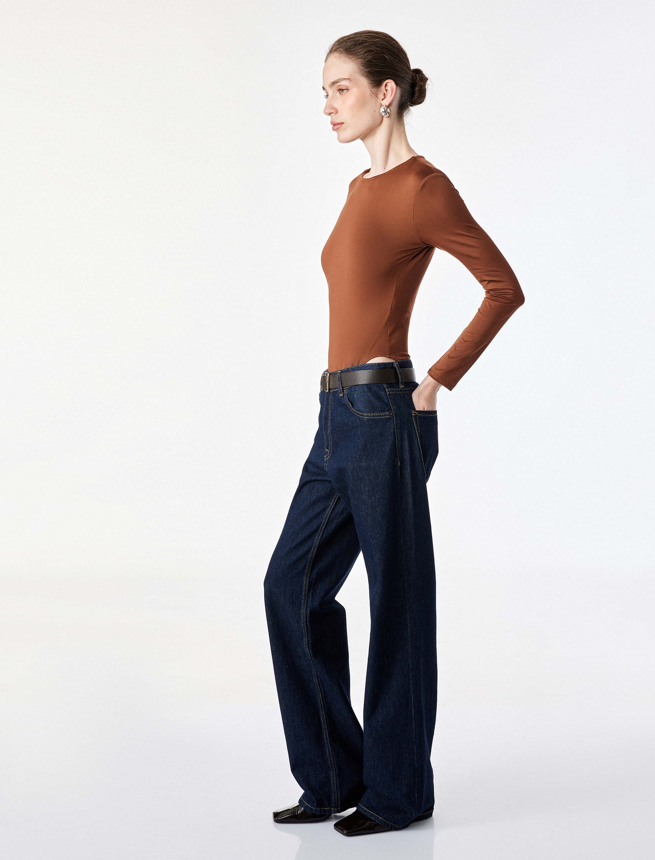 Koton Bisiklet Yaka Uzun Kollu Bodysuit görsel 3