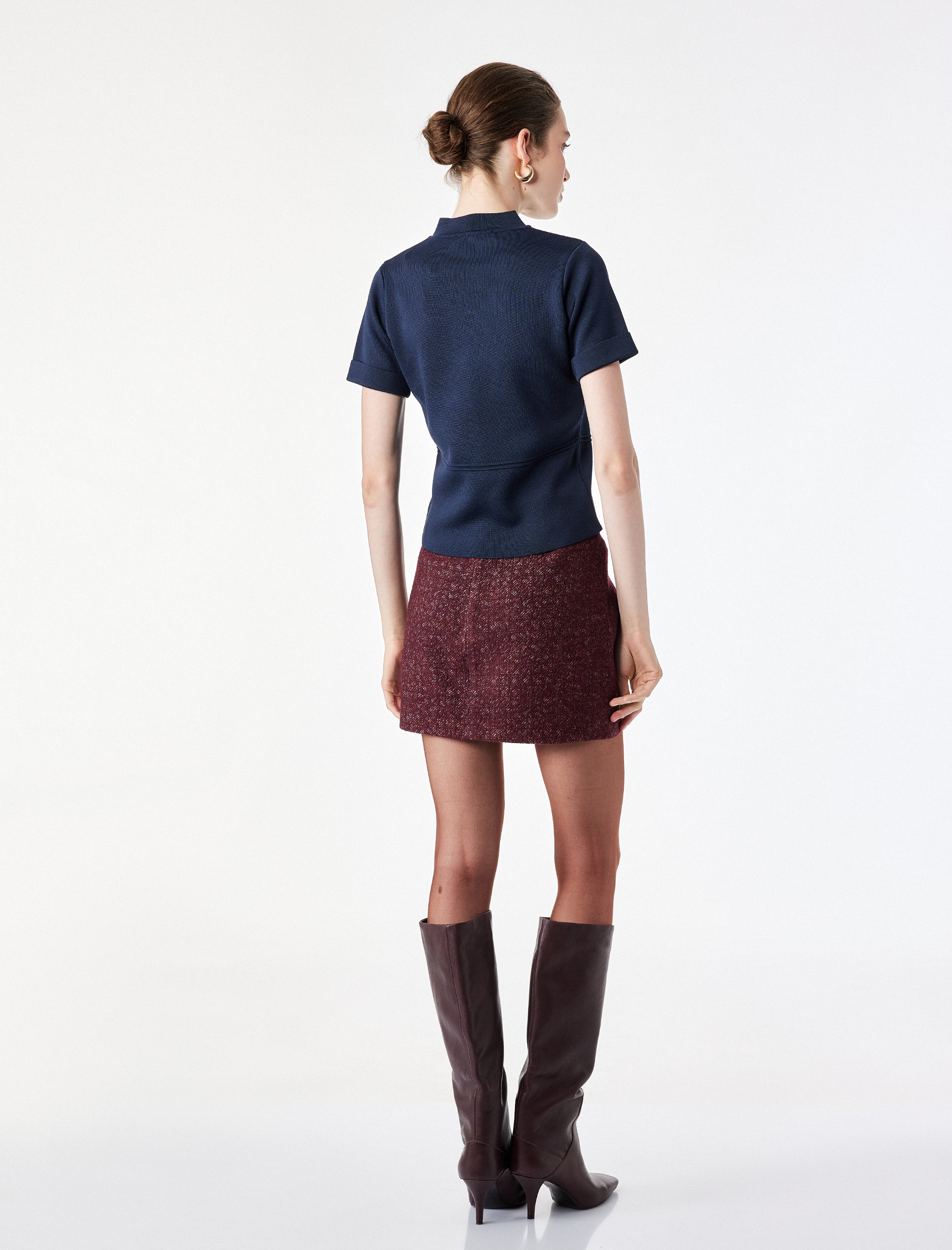   A Kesim Slim Fit Parıltılı Mini Tüvit Etek
