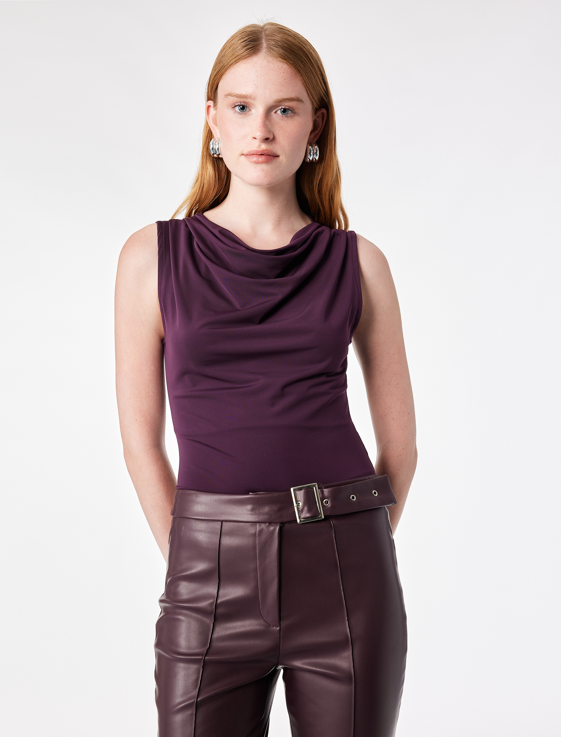 Koton Slim Fit Kolsuz Drapeli Degaje Yaka Atlet görsel 2