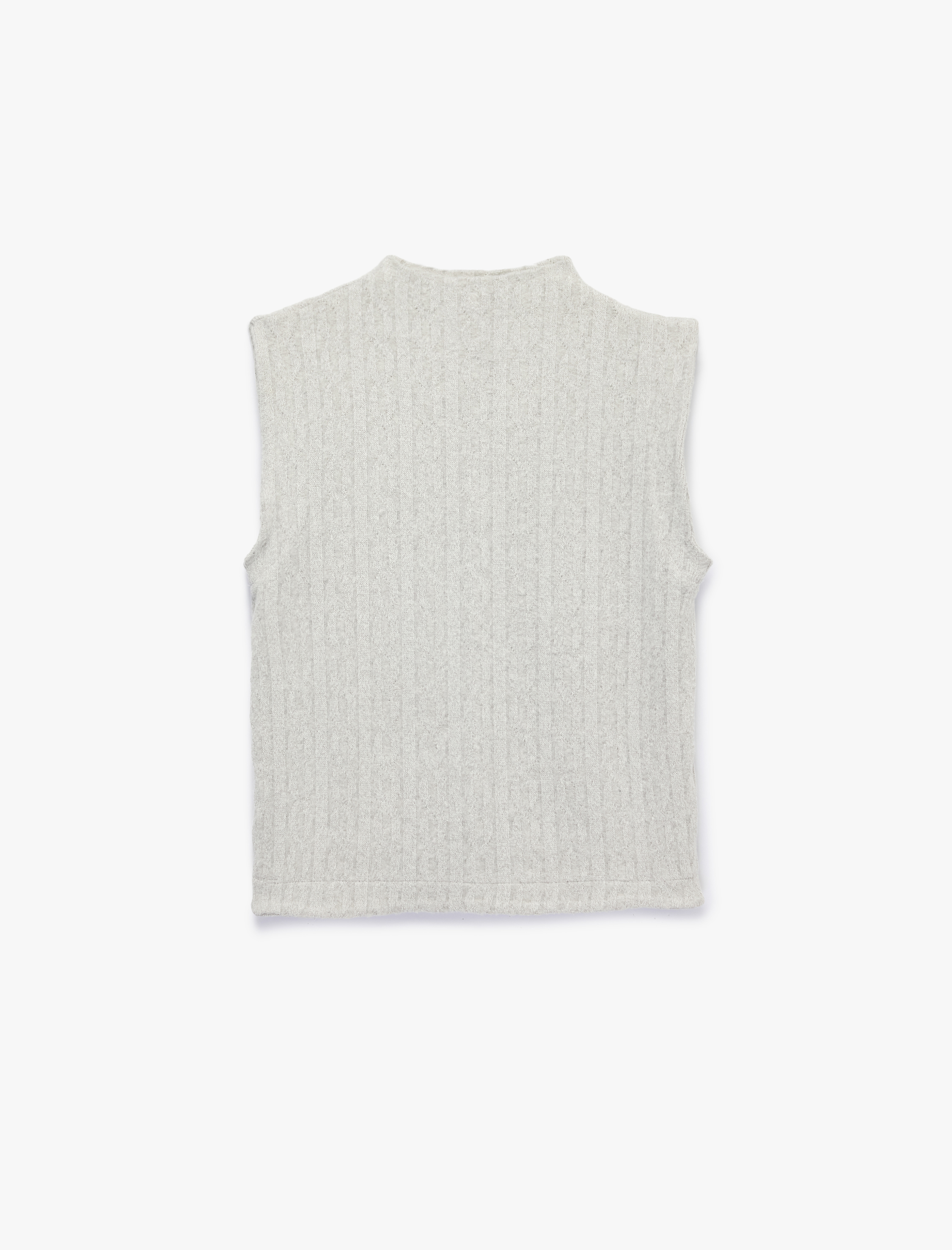 Koton Dik Yaka Regular Fit Viskon Kumaş Basic Kolsuz Bluz görsel 5