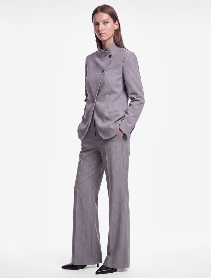  Cepli Regular Fit Uzun Kollu Düğmeli Dik Yaka Kruvaze Blazer Ceket