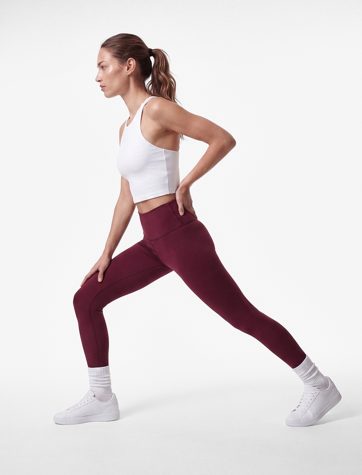  Yüksek Bel Slim Fit Dikiş Detaylı Spor Tayt