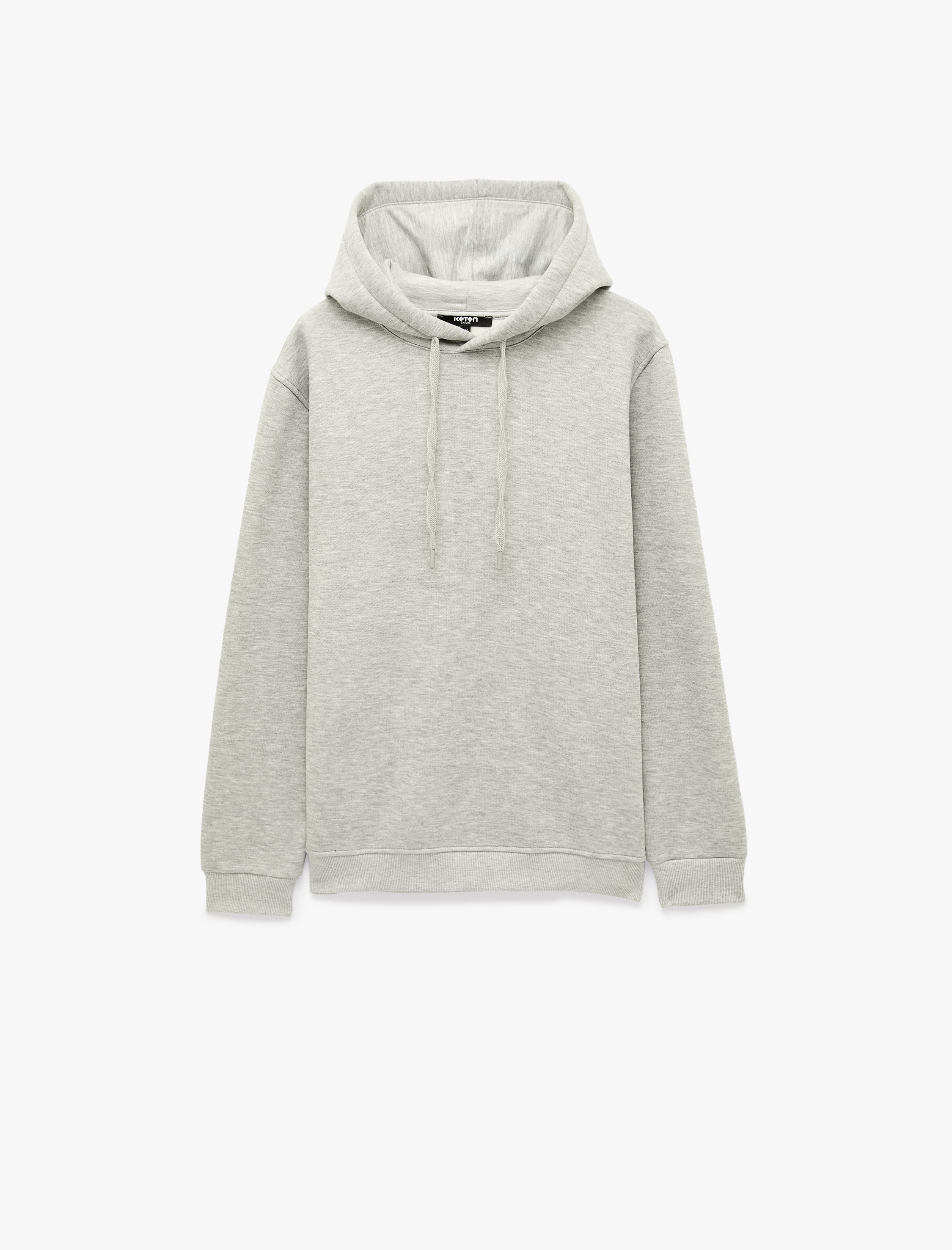   Şardonlu Uzun Kollu Basic Kapşonlu Sweatshirt