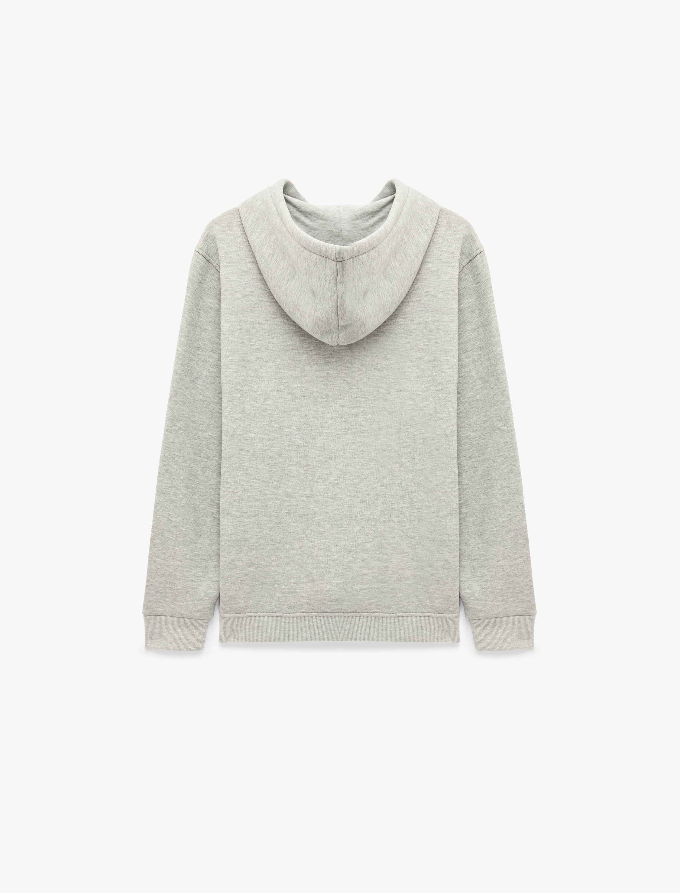   Şardonlu Uzun Kollu Basic Kapşonlu Sweatshirt